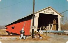 BRIDGETON COVERED BRIDGE Parke County, Indiana Scarecrow c1950s Vintage Postcard picture