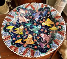 Harun Cetin Signed Tukahya Turkey Pottery Hand Painted Large Plate 16