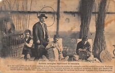 WWI BLIND SOLDIERS LEARNING CHAIRMAKING AT LA PERSAGOTIÈRE NANTES Postcard picture