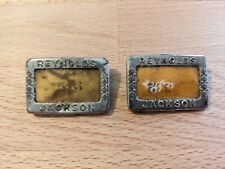 TWO Rare WWII Reynolds Metal CO. Jackson, Michigan Detroit Employee Badge 1940's picture