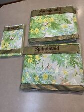 NOS Springmaid Wondercale Floral Double Full Flat Fitted Sheet Pillowcase Flower picture