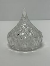 Vintage 1994 Hershey’s Kiss Crystal Cut Lidded Candy Dish Trinket Box 3 1/2 Tall picture