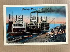 Postcard Henderson KY Kentucky Eagle Packet Company Sternwheel River Boats Ships picture