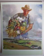 AUTHENTIC 1940'S WW2 AGRICULTURE FOOD POSTER by Attrib: JES SCHLAIKJER 19X24 ART picture