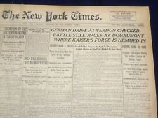 1916 FEBRUARY 29 NEW YORK TIMES - GERMAN DRIVE AT VERDUN CHECKED - NT 9039 picture