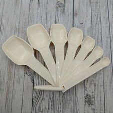 Vtg Tupperware Measuring Spoon Almond Cream Set 7 Nesting Spoons D Ring Complete picture