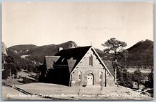 Estes Park Colorado 1950s Sanborn RPPC Real Photo Postcard Mountains Church picture
