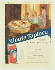 vtg original 1921 MINUTE TAPIOCA illustrated color as kitchen cooking decor 1921 picture