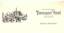 1930s SPOKANNE WASHINGTON DAVENPORT HOTEL  STATIONARY LETTERHEAD  Z709 picture