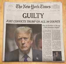 TRUMP GUILTY NEW YORK TIMES 34 COUNTS - FULL DAILY NEWSPAPER May 31 2024 picture