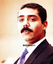 Iraq. Reprinted photo Oday, son of Saddam in an official meeting, 1990s. FFY779 picture