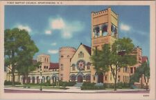 First Baptist Church Spartanburg South Carolina SC c1930s Postcard UNP 7998.1 picture