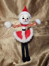 Vintage 1950s Santa Elf MCM Felt Pipe Cleaner Chenille Christmas Ornament Japan picture