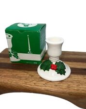 Vintage Lillian Vernon Christmas Holly Berries Ceramic Candle Stick Holder  picture