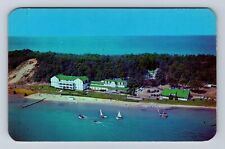 Onekama MI-Michigan, Aerial Portage Point Inn, Advertising Vintage Postcard picture
