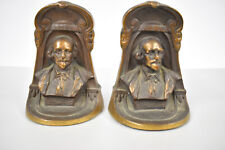Antique Wallace-Craft Cast Bronze Shakespeare Bookends picture