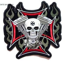 Large Back Patch Skull Embroidered Iron Sew On Badge 25cm x 24cm picture