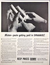 War Advertising Council Your Getting Paid in Dynamite WWII Vintage Print Ad 1943 picture