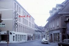 #D12-Vintage Amateur 35mm Slide Photo- City Street Scene-Hotel - 1971 picture