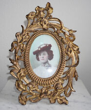 Antique Victorian Cast Iron Picture Frame 9.75