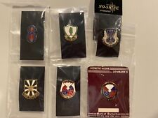 Collection of 7 unique US Army unit crests, Distinctive Unit Insignia (DUI) pins picture