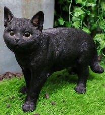 Large Lifelike Mystical Standing Black Cat Kitten Statue With Glass Eyes15