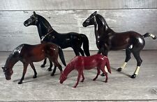 Vintage Hartland Plastics Horse Lot Of 4 Black Brown Maroon (READ) picture