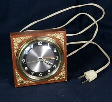 Vintage Salem Brass Table Shelf Alarm Clock Electric Runs & Works picture