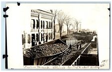 c1910's Train Wreck Illinois Central Depot Amboy IL RPPC Photo Antique Postcard picture