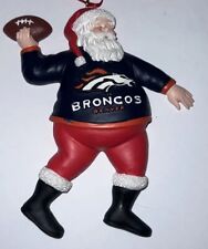 Vtg Denver Broncos Football Santa Christmas Tree Ornament 5” Sports NFL picture