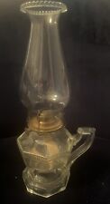 Antique Clear Glass Kerosene Lamp with Handle & Square Bottom picture
