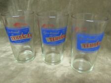 Vintage Mineral Aqua Tehuacan Mexico Advertising Glass Tumbler lot of 3 picture