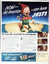 Jests jester antacid ad indigetsion tablets vintage 1940 original advertisement picture