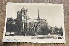 Paris Notre Dame Church Postcard Postmark 1952 with Stamps RARE picture