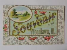 Woodlawn, Illinois IL ~ Souvenir Floral 1910 EMBOSSED L744 picture