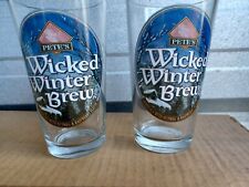 2 Vintage Pete's Wicked Winter Brew 16 oz. Pint Glasses New Old Stock picture