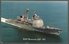 USS Normandy Chrome Postcard Aegis Guided Missile Cruiser In The Atlantic Ocean picture