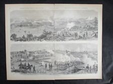 1894 Harper's Civil War Dual Print - Battle of Gettysburg, Little Round Top 1863 picture