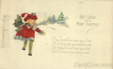 XMAS 1926 Best Wishes for a Merry Christmas Antique Postcard 2c stamp Vintage picture