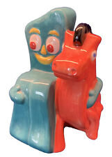 Vintage Gumby and Pokey Ceramic Coin Bank with Stopper Clay Art Co. 1997 NEW picture