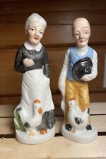 Vintage Old Farmer Couple with Chickens, Deville Porcelain Figurine picture