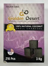 Golden Desert Golden Cubes Hookah Natural Coconut Shell Charcoal 216 Pcs 3kg picture