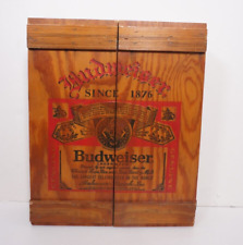 VTG Budweiser Anheuser Busch Wood Wooden Storage Display  Box Crate Holder picture