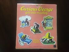 New. Rare.Vintage 1995 Curious George “Gets Into Mischief” Refridgerator Magnets picture