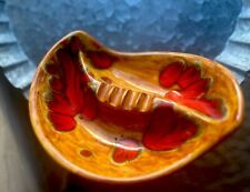 Ashtray Orange Mid Century Drip Glaze Art Pottery Ceramic picture