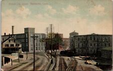 Willimantic CT Thread City Square Tracks A H Johnson Germany c1910s postcard P25 picture