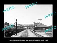OLD LARGE HISTORIC PHOTO OF SANTA MARGARITA CALIFORNIA THE RAILROAD DEPOT c1940 picture