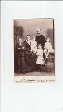 CABINET CARD GREAT AD TORONTO, CANADA, VICTORIAN LARGE FAMILY GIRL HOLDING DOLL picture