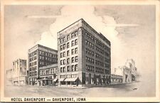 Davenport, IA Hotel Davenport Postcard Unposted C. 1950s picture