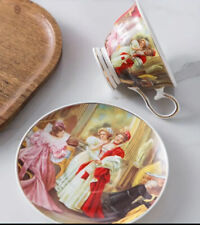 vintage edwardian ladies teacup and saucer European picture